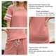 thumbnail image 4 of Conjunto de pijamas para mujer, Top de manga corta con cierre de cordón, pantalones cortos con bolsillos laterales, Kit de ropa para el hogar de verano, 4 of 5