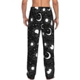 thumbnail image 3 of Picia Crescent and Stars Mens Soft Woven Cotton Elastic Waistband Sleep Pajama Pant Lounge Sleep Pant With Pockets And Drawstring-Large, 3 of 9