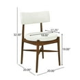 thumbnail image 3 of GDF Studio Modern Dining Chairs, Mid-Century Fabric with Solid Wood Legs for Kitchen Dining Room, Walnut+Beige, Set of 2, 3 of 8