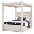thumbnail image 4 of Galaxy Home Furnishings Monica 4-Piece Tufted Velvet King Bedroom Set in Cream, 4 of 16