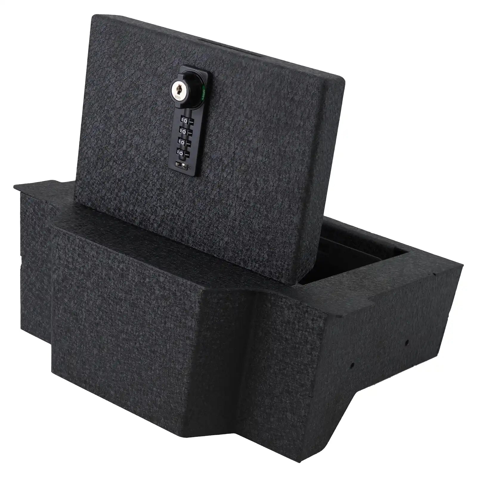 Center Console Safe Gun Safe, WASAI Console Gun Vault Lock box Compatible with RAM 1500/2500/3500 LARAMI/BIGHORN/POWERWAGON 2019-2024, NOT FIT Cup Holder with Cover, 4-Digit Lock with Backup Key.