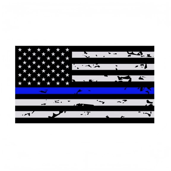 RUNJIG Reflective American Flag Decal Thin Blue Line Vinyl Universal Fit 1 Pack
