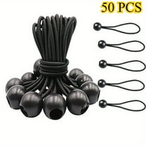 Ball Bungee Cords 6 Inch 50 PCS, Heavy Duty Bungie Balls for Canopy Tarp Tie Down, UV Resistant Camping Shelter and Cargo Straps