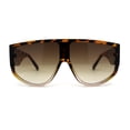 thumbnail image 1 of Mens Curved Top Large Shield Racer Sunglasses Tortoise Clear Brown, 1 of 4