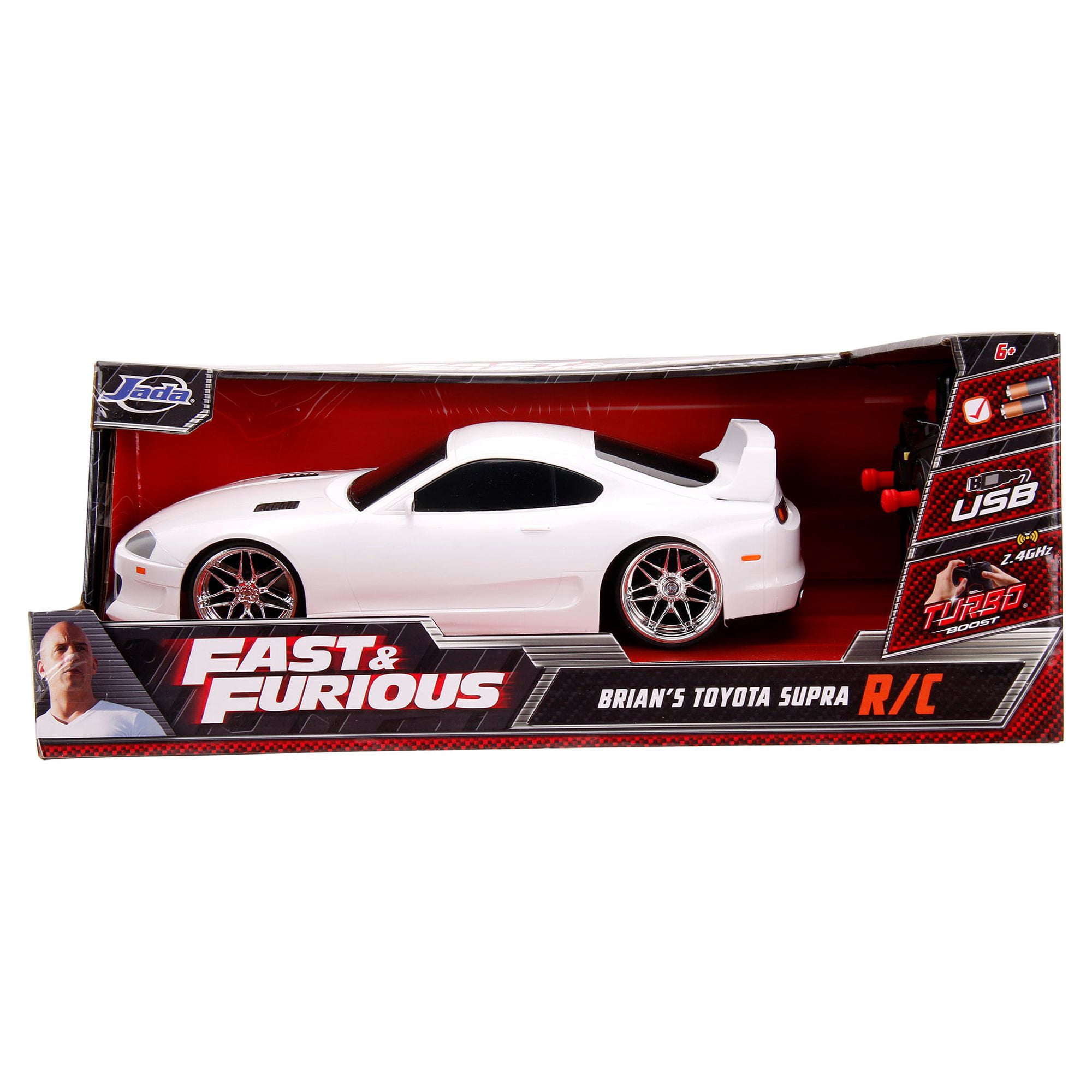 Jada Toys - Fast & Furious 1:16 R/C Vehicle Toy for Ages 6+ - Toyota Supra (White)