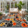 thumbnail image 2 of Area Rugs 2.7'x5', Orange Yellow Black Carpet Runner Indoor Outdoor Rugs Home Decor Aesthetic, Botanical Tropical Leaf Summer Non Slip Mats Washable Accent Rug for Living Room Bedroom, 2 of 8