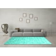 thumbnail image 3 of Ahgly Company Indoor Rectangle Abstract Turquoise Blue Contemporary Area Rugs, 2' x 5', 3 of 4
