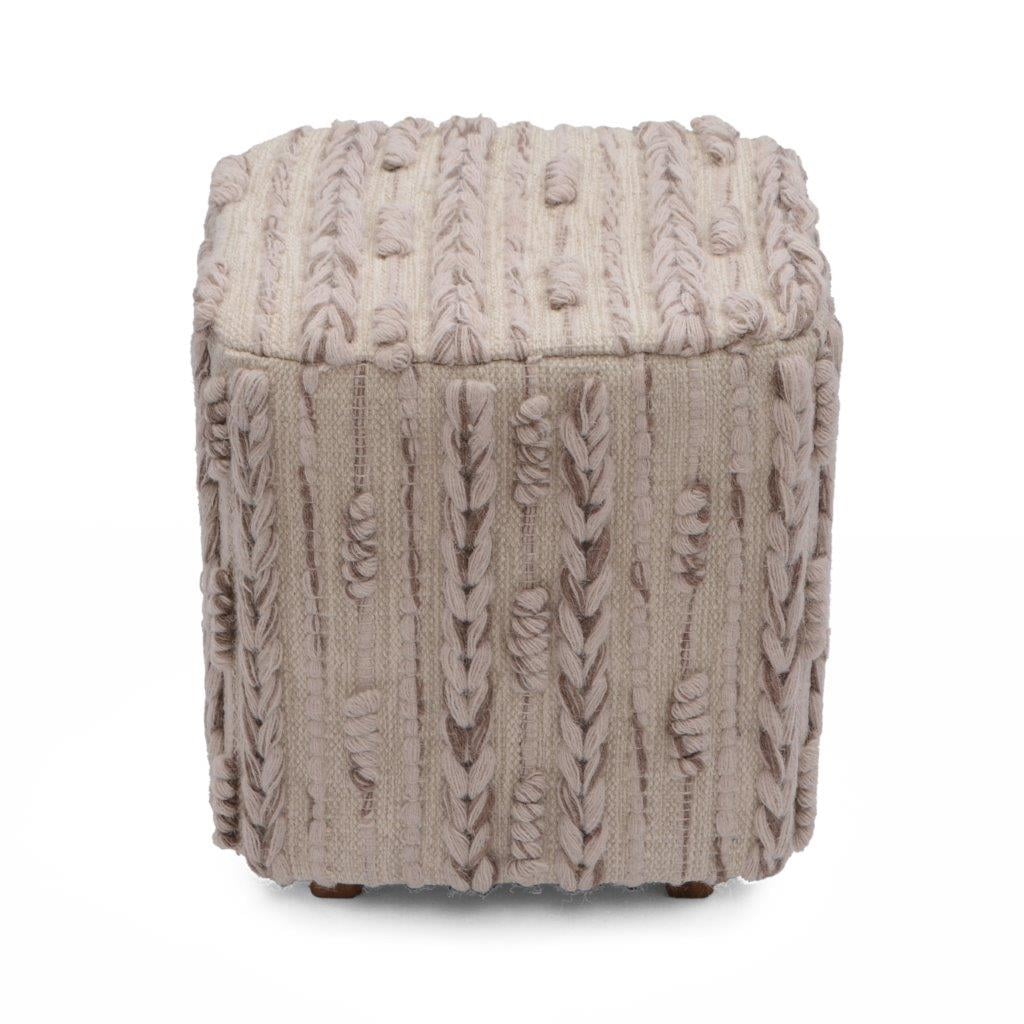 Decor Therapy Howie Natural Textured Rug Square Ottoman