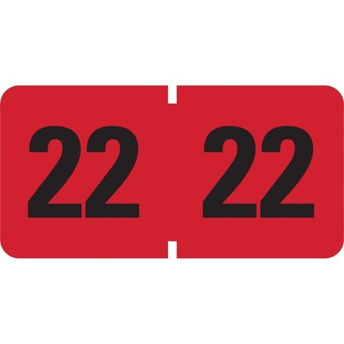 Smead ETYJ Color-Coded Year Labels '2022' - 1.50' x 0.75' Length - Rectangle - Red - 500 / Roll