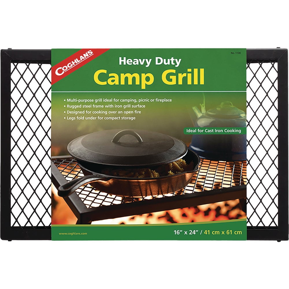Coghlan's Heavy Duty Camp Grill - Foldable Steel Frame, Grill Grid - 16" x 24" Black — Residential Use, Standard Application