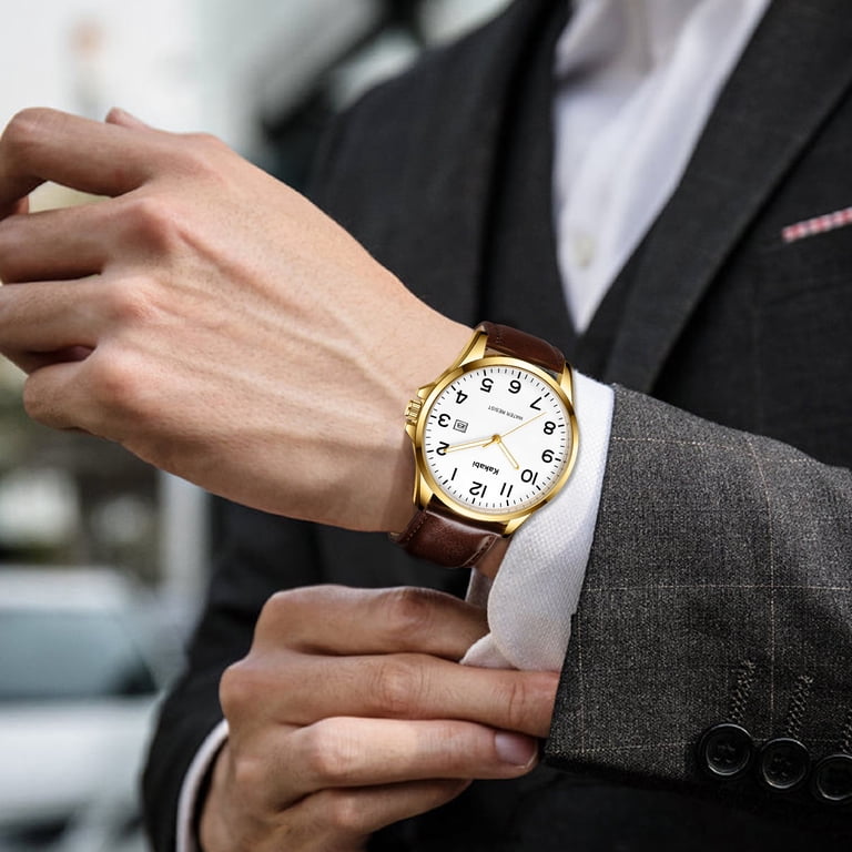 Alps Men's Minimalist Ultra-Thin Leather Strap Watch photo 6