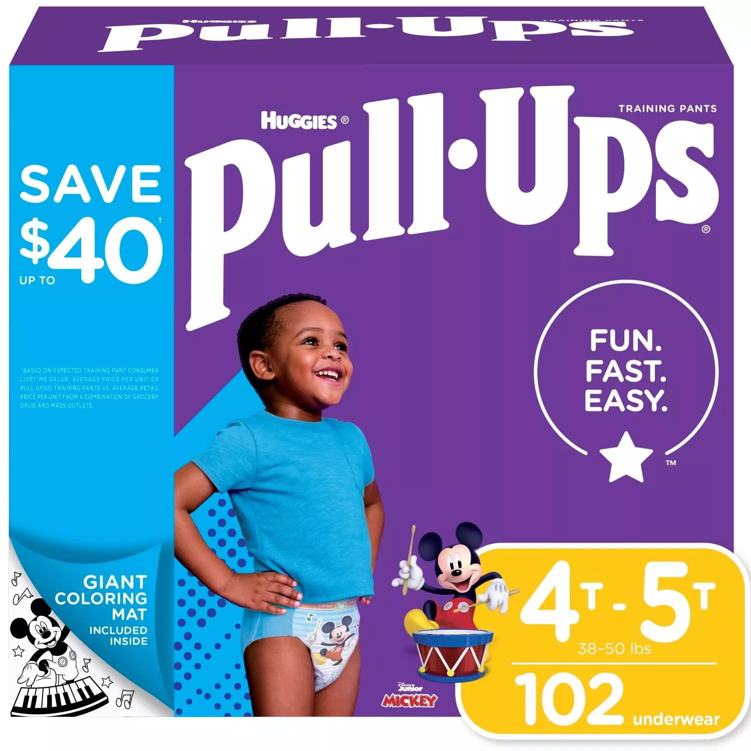 Huggies Pull-Ups Disney Junior Mickey 4T-5T Training Pants Boys 38-50 ...
