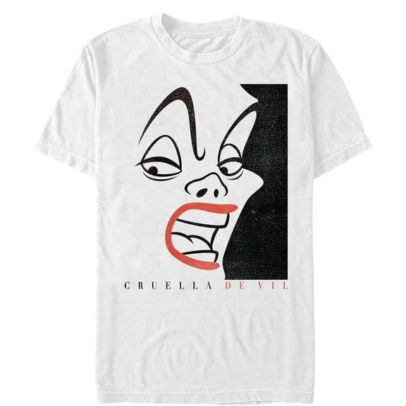 Men's One Hundred and One Dalmatians Modern Cruella Graphic Tee White Small