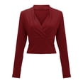 thumbnail image 2 of UJNDER Ladies Autumn and Winter Long Sleeve Solid Color Slim Blouse Tops for Women Figure Flattering RD2 XXL, 2 of 8