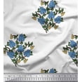 thumbnail image 1 of Soimoi Cotton Voile Fabric Leaves & Floral Block Printed Fabric 1 Yard 56 Inch Wide, 1 of 3