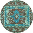 thumbnail image 1 of Ahgly Company Indoor Round Persian Light Blue Traditional Area Rugs, 7' Round, 1 of 4