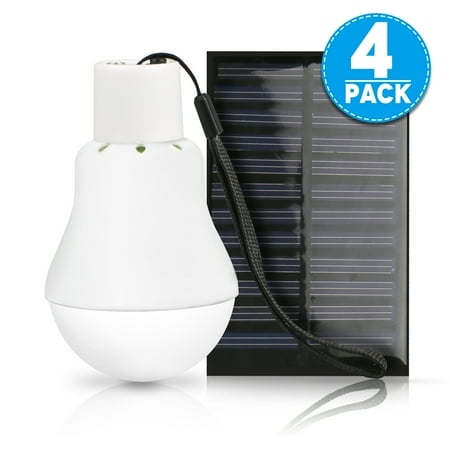 Tsv 4packs Portable Solar Powered Led Bulb Lights Outdoor Solar