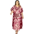 thumbnail image 6 of HAPPY BAY Women's Batik Caftan Maxi Night Loungewear Dashiki House Dress V Neck Kaftan Sleepwear for Women Nightgown 2X-3X Maroon, Turtle, 6 of 6