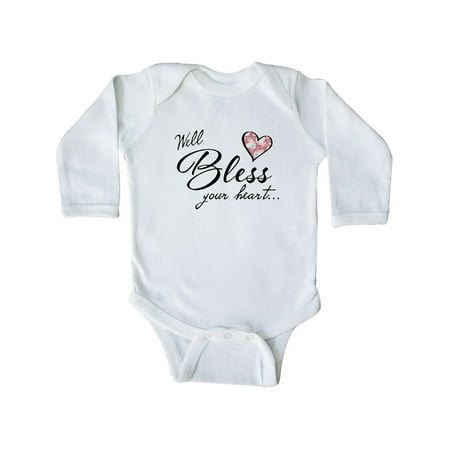 

Inktastic Well Bless your Heart with Floral Print Gift Baby Boy or Baby Girl Long Sleeve Bodysuit