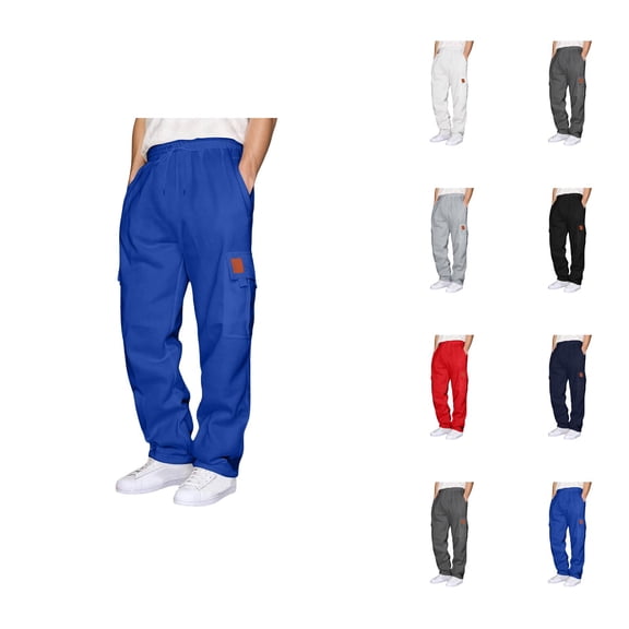 Cargo Sweatpants for Men 2026 Fall Winter Fashion Drawstring Elastic Waist Casual Pants Trousers with Pockets