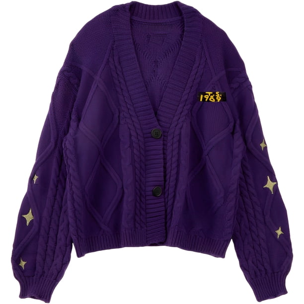 2024 estrellas de la moda europea y americana con estilo de primavera otoño Jersey nuevo 1989 cárdigan bordado suéter casual suelto