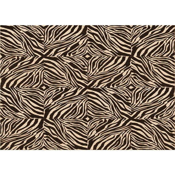 Ahgly Company Indoor Rectangle Patterned Black Bean Brown Area Rugs, 8' x 12'