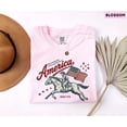 thumbnail image 4 of VibeNest Studio Unisex America Land of the Free Since 1776 Cowboy Horse Western Patriotic Graphic T-Shirt, 4 of 8