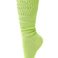 thumbnail image 7 of Long Cotton Lightweight Slouch Socks 3 PAIRS Lemon Green Boot Socks Size 9-11, 7 of 7