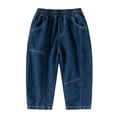 thumbnail image 5 of Bovxnpu Unisex Girls Wide Leg Jeans Lightweight Denim Pants Solid Straight Wide Leg Jeans Summer Casual Pants Pants, 5 of 7