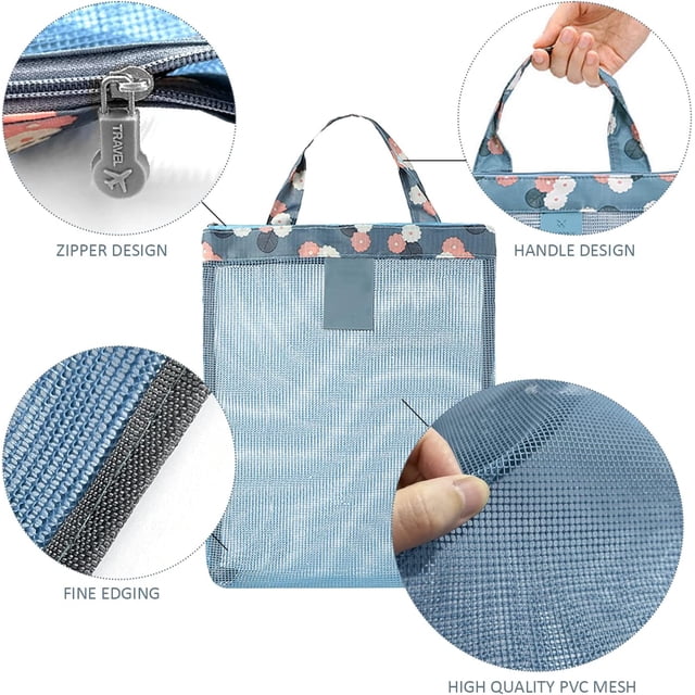 BEMS-1 pieza bolsa de playa de flores para mujer, bolsa de almacenamiento de juguetes de playa, al aire libre
