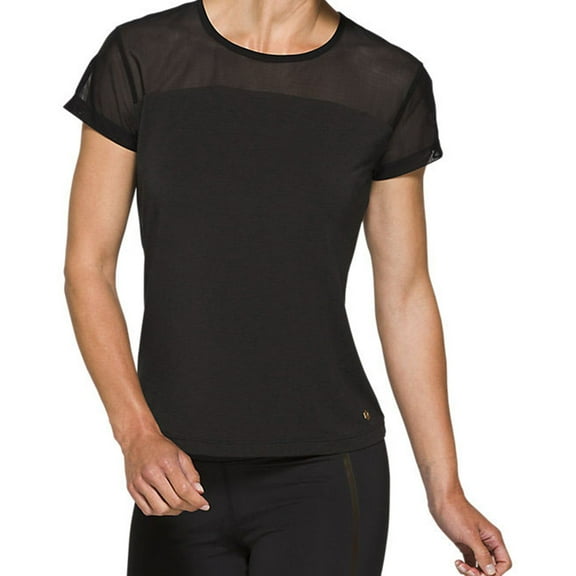 ASICS Womens Piped Dream Graphic T-Shirt, Black, Large