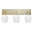 thumbnail image 4 of Globe Electric Raja 3-Light Matte Brass Vanity Light with Opal Glass Shades, 51615, 4 of 6