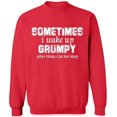 thumbnail image 2 of OXI Crewneck Sweatshirt - I Wake Up Grumpy, Basic Casual Sweatshirts for Men's and Women Fleece Sweatshirt Long Sleeve - Red Medium, 2 of 2