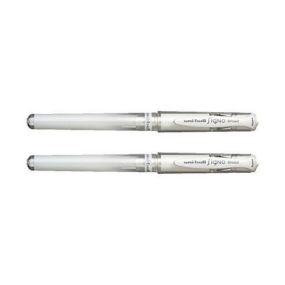 Uni-Ball Signo Broad Point Gel Impact Pen White (2 Pens)