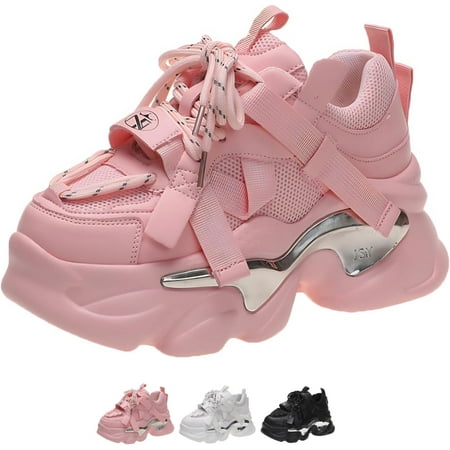 

Sparkly Cool Platform Shoes Fashion Chunky Sneakers for Women Trendy Casual Thick Dad Aesthetic Shoes