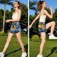 thumbnail image 6 of Womens High Waisted Flower Butterfly Running Shorts 2 in 1 Athletic Shorts Gym Workout Shorts with Pocket M, 6 of 7