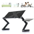 thumbnail image 3 of Table pour Ordinateur Portable Ajustable 15kg Support pour Notebook Métal Pliable à 360°, Noir, Trou d'Air, 3 of 8