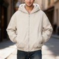 thumbnail image 2 of Mens Winter Jacket with Hooded Windproof Hiking Jacket with Pocket Full-Zip Cozy Warm Mens Coat, 2 of 6