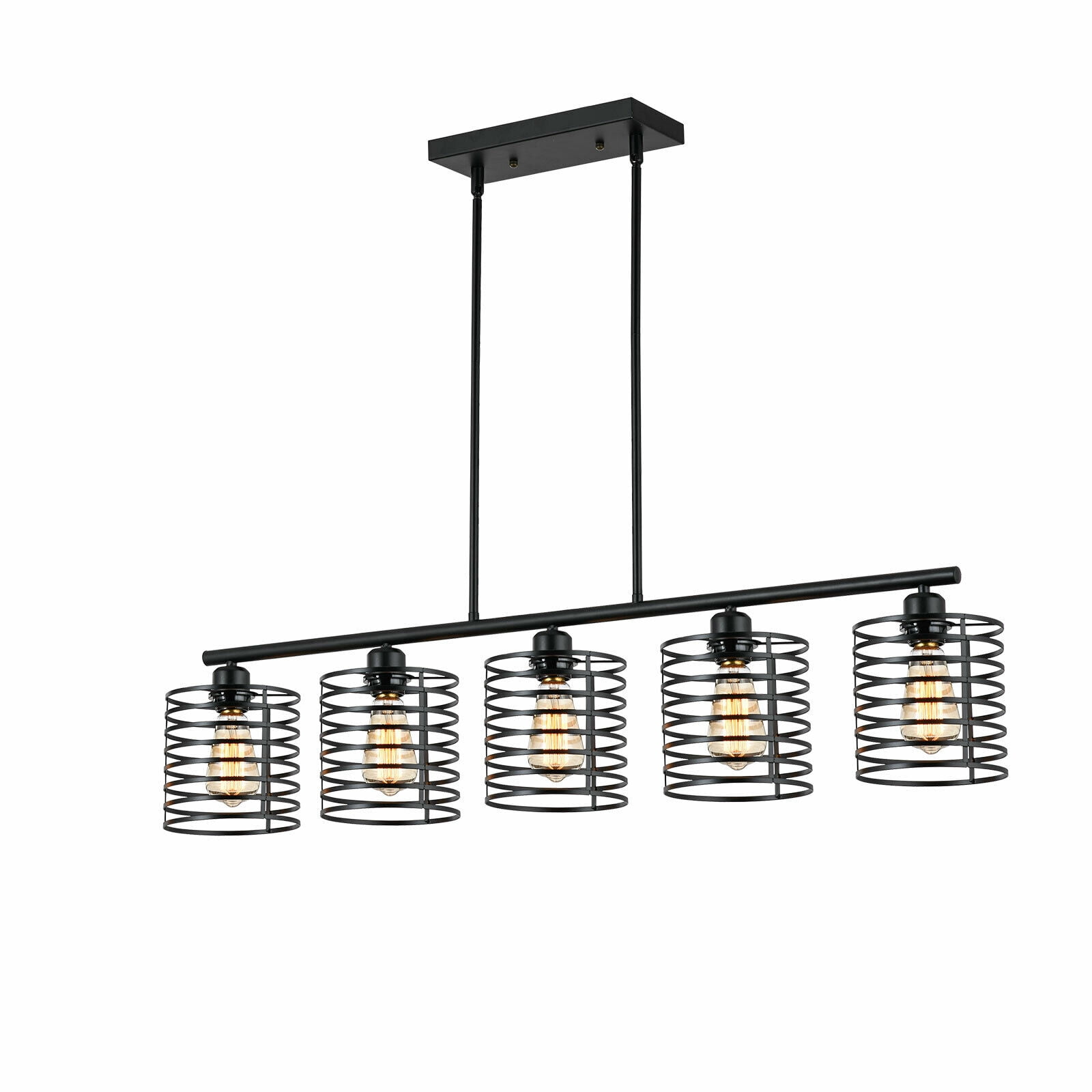 Industrial 5-Light Pendant Lamp Metal Ceiling Light Kitchen Island Fixture E26