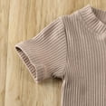 thumbnail image 4 of Sylvamorning Baby Short Sleeve Ribbed Knit O Neck Romper, Drawstring Short Pants, 4 of 7