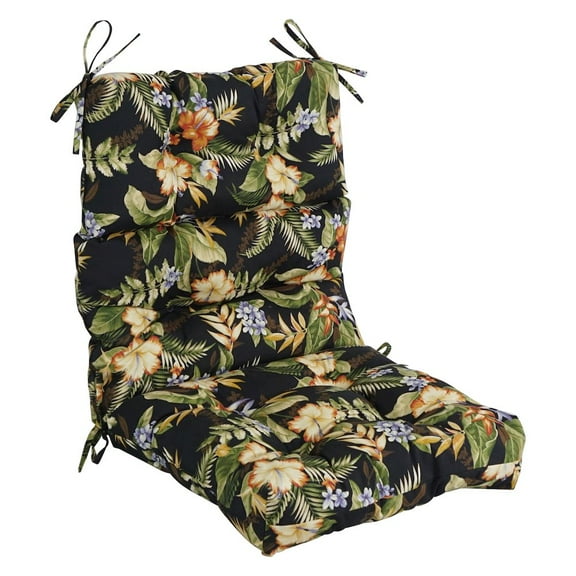 Blazing Needles 22-inch by 45-inch Spun Polyester Patterned Outdoor Tufted Chair Cushion