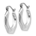thumbnail image 2 of Primal Gold 14 Karat White Gold Faceted Hoop Earrings, 2 of 4