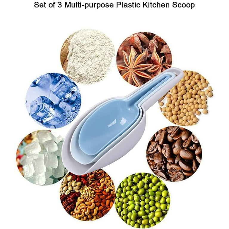 Multi-Purpose Plastic Kitchen Scoops Pet Food Scoop Bar Scooper for Canisters, Flour, Powders, Dry Foods, Candy, Pop Corn, Coffee Beans and Pet Food 