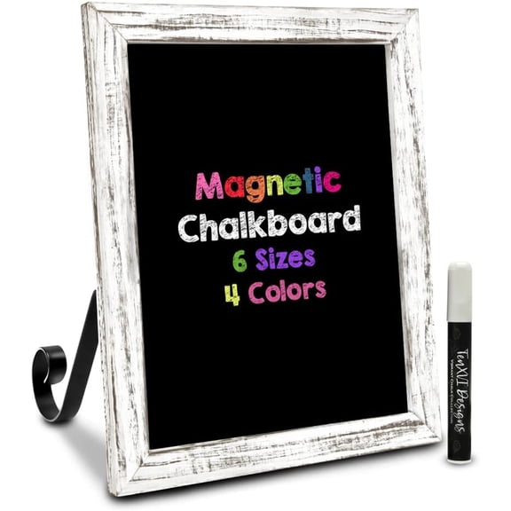 6 Sizes/4 Colors - Small Chalkboard Sign Menu Board for Kitchen, Chalk Board Sign Board with Stand, Hanging Magnetic Chalkboards, Standing Tabletop Chalkboard Sign for Countertop