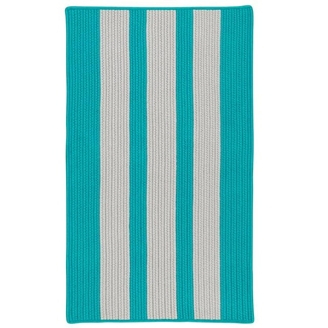 Colonial Mills Rug EV37R096X132S Everglades Vertical Stripe Braided Area Rug Turquoise - 8 x 11 ft.