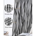 thumbnail image 6 of Black White Lines Blackout Curtains 45 Inches Long, Kitchen Black Out Window Treatments, Retro Stripes Texture Minimalist Art Thermal Insulated Lined Drapes for Small Window with Grommet 42"x45", 6 of 8