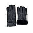 thumbnail image 3 of Men's Faux Leather Winter Driving Gloves with Faux Fur Cuff Lining, Black, 3 of 4