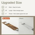 thumbnail image 4 of Floating Shelves 48 Inch Long, 10" Deep Floating Shelves, Black Wall Shelves 48 x 10, Set of 2, Wide Large Display Storage Shelves for Bathroom, Living Room, Rustic Wood Shelves with Brackets, 4 of 13