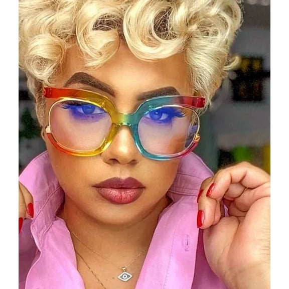 Designer Rainbow Frames, Round Glasses with Free Leather Case – Fashionable & Prescription-Friendly