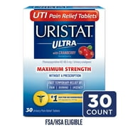 URISTAT Ultra UTI Pain Relief, Cranberry Flavored UTI Treatment Tablets, 30 Ct